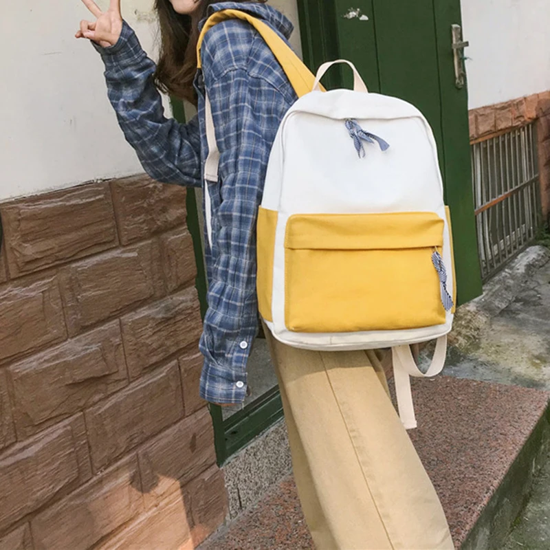 Large Capacity Canvas Backpack Wear-resistant Travel Bag for Students Girls New Large Capacity Canvas Backpack Wear-resistant Travel Bag for Students Girls New