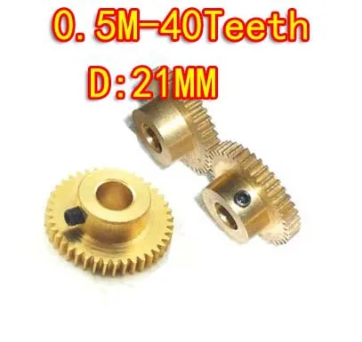 

0.5M-40Teeth Convex brass copper precision level 6 model micro motor convex gear--hole d:5mm