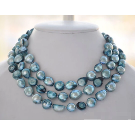 A 50&quot 14mm blue baroque freshwater pearl necklace | Украшения и аксессуары