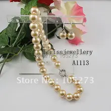 Лидер продаж золото раковина цвета шампанского жемчужное ожерелье бижутерии Новые женские ювелирные изделия A1113