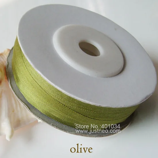 

258 Olive 100% Real Pure Silk Ribbon for Embroidery Handcraft,Double Face Taffeta Silk Tape 2/4/7/10/13/15/20/25/32mm,10/30/100m