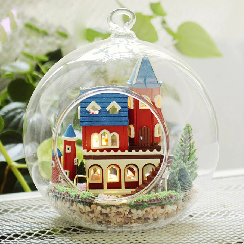 DIY Doll House Miniature Dollhouse 3D Handmade Casa Model Toys For Children Glass Ball Hemp Rope Christmas Gift Toys B011#E - Цвет: B005