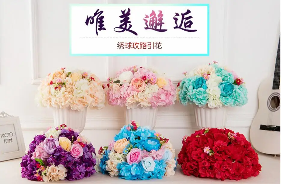 

Wedding flower wall embroidered ball rose background, flower wall wedding, flower window, curtain wall decoration.