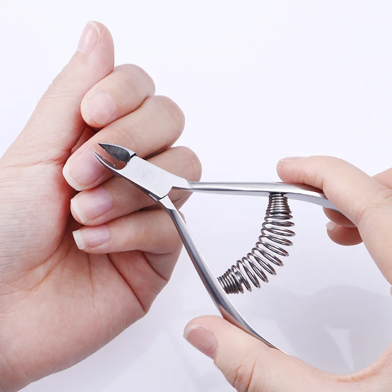 

1Pc 9.5cm Stainless Steel Spring Nail Cuticle Cutter Nipper Pusher Remover Nail Art Pedicure Clipper Tool