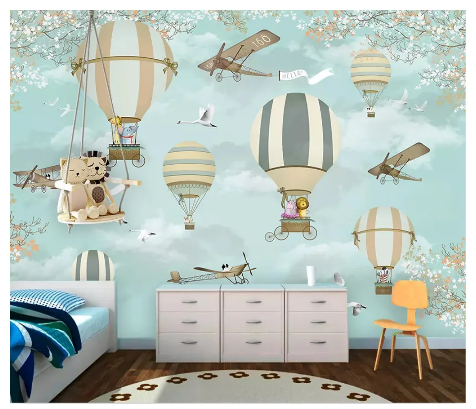 Beibehang формальдегид-бесплатно классический подходит для детей декоративная живопись обои горячий воздушный шар фон 3d обои