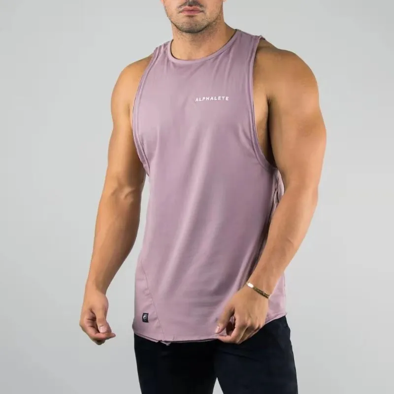 

2019 New Gyms Tank Tops Muscle Guys ALPHALETE Sleeveless Tank Tops for Boys Bodybuilding Fitness Vest Mens Workout Muscle Shirts