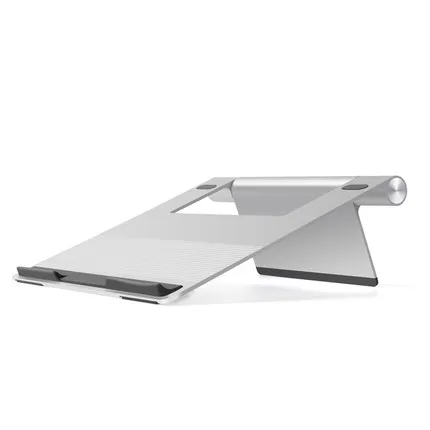 Складная портативная подставка для ноутбука, регулируемая настольная Алюминиевая Подставка для ноутбука, охлаждающая подставка для MacBook Air Mini Pro 11-17 дюймов - Цвет: Серебристый