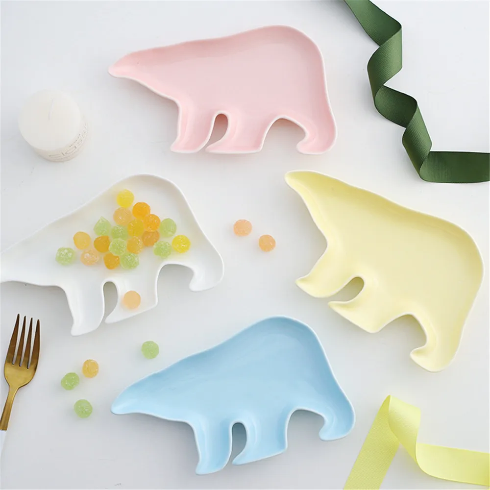 Creative Cartoon Polar Bear Ceramic Plate Seasoning Soy