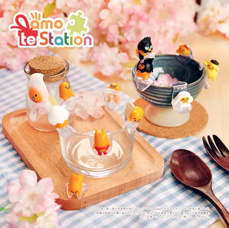 12 шт./лот серия Gudetama Putitto чашка 3 см Фигурки игрушки для подарка на Рождество|figure