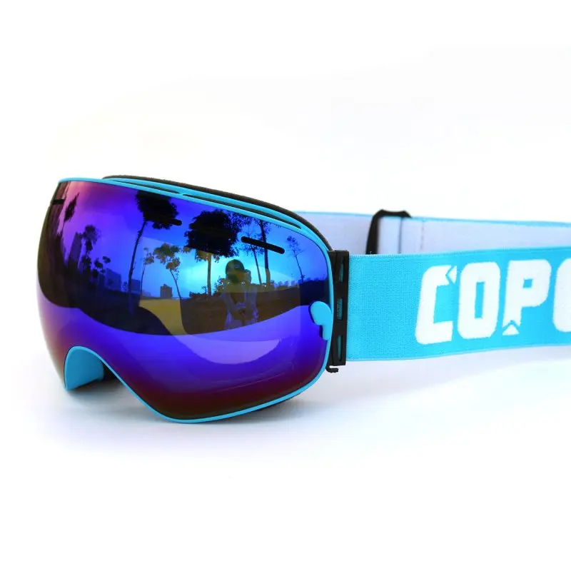 الاستقطاب COPOZZ تزلج نظارات مزدوجة عدسة UV400 مكافحة الضباب كبيرة و lagre نظارات التزلج الرجال النساء على الجليد نظارات GOG-201P