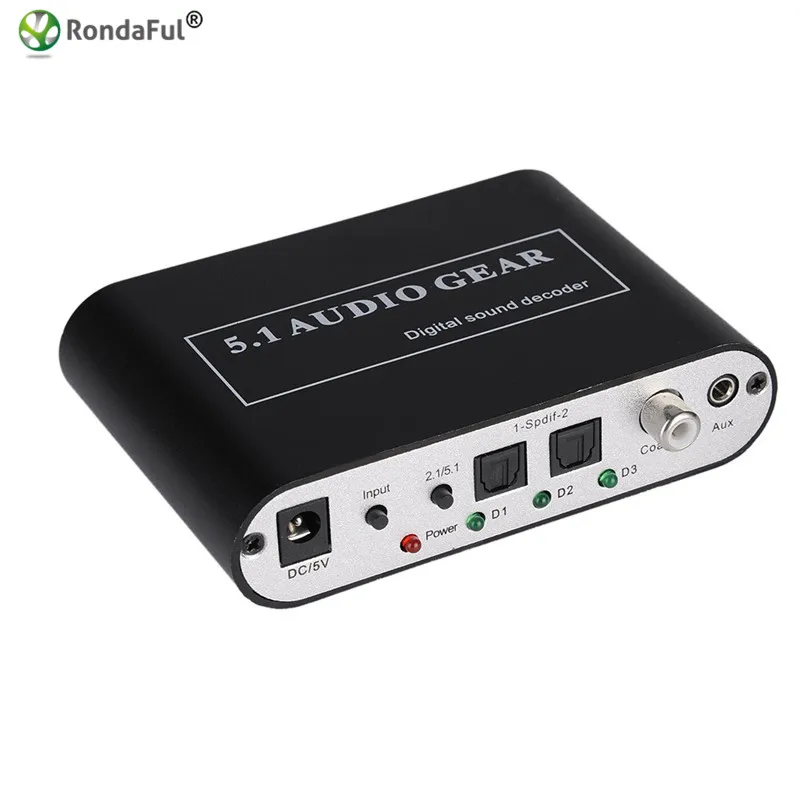 

1 Pcs Digital 5.1 Audio Gear Decoder DTS/AC-3/6CH Digital to Analog Stereo Decoder LPCM To 5.1 Analog Output 2.1 For PS3 DVD