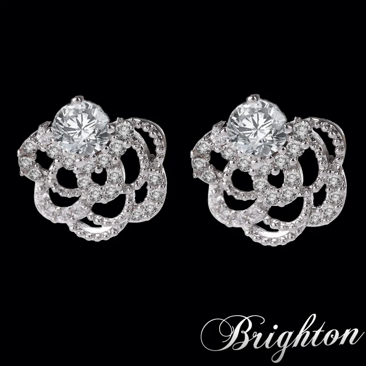 2015 new fashion silver leaf earrings rhinestone woman gift | Украшения и аксессуары