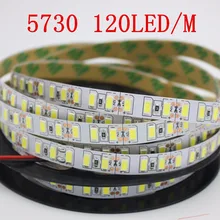Fita de luz de led flexível smd 120, 5730 leds/m 5m, smd 5630, não é à prova d' água, branco/branco quente 4000k nwdc12v