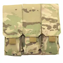 4 цвета камуфляж тактический magzine мешок Военная Униформа чехол M4 AR15 5.56 мм Airsoft Молл Трехместный подсумок
