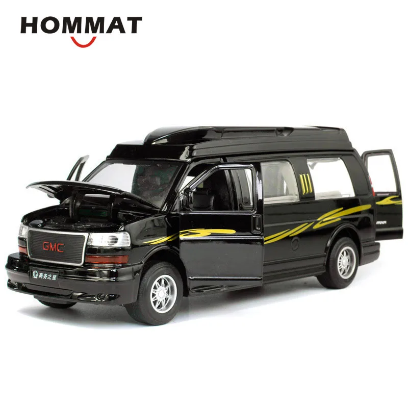 Модель автомобиля пассажирского фургона HOMMAT 1:32 GMC Savana модель литая из сплава