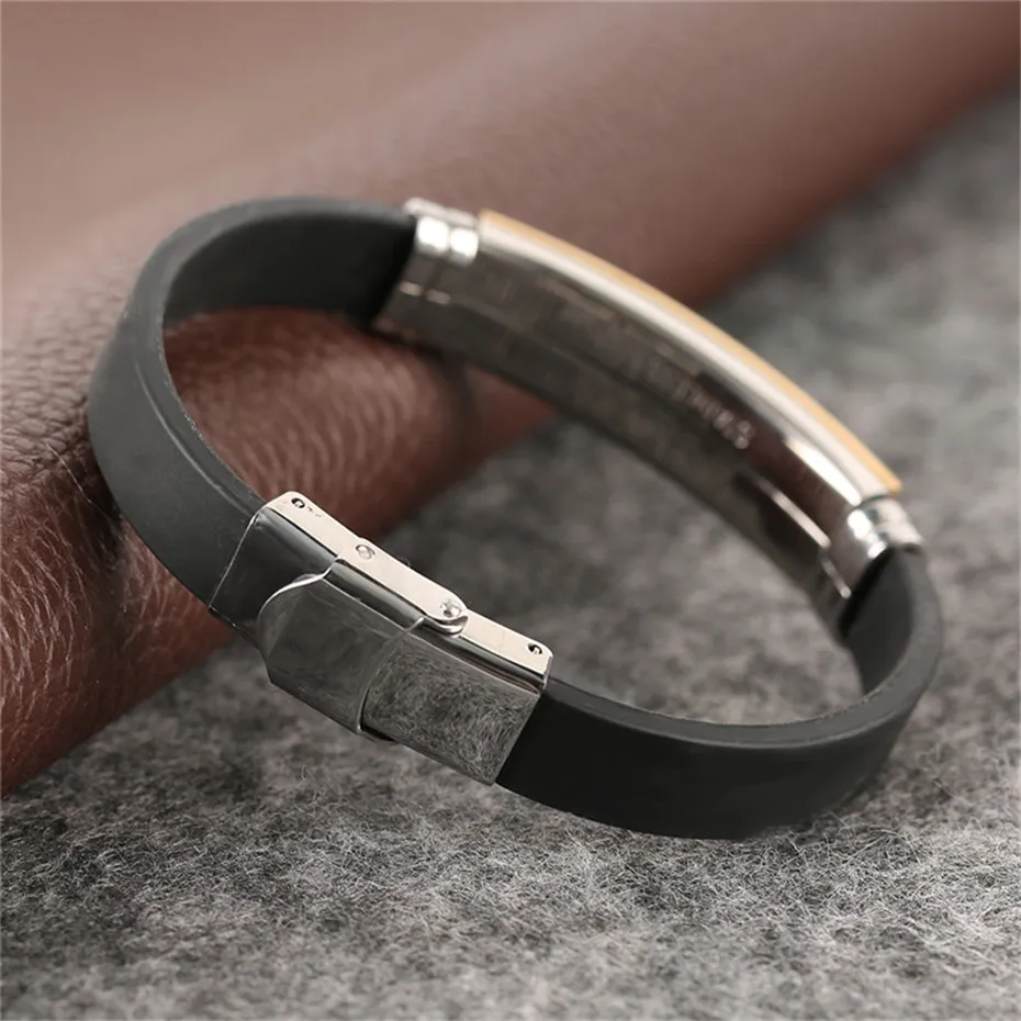 Silver Golden Scorpion Shape Fashion Silicone Stainless Steel Jewelry Rope Chain Sport Men Charms Bracelet Casual Couple Bangle (10)