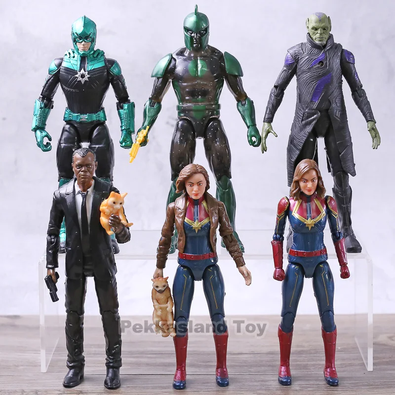 

6Pcs/set Avengers Endgame Superhero Nick Fury Sentry Captain Marvel 1&2 Generation PVC Action Figure Collectible Model Toy