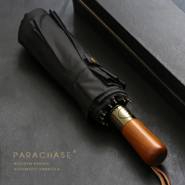 US $21.46 PARACHASE Big Umbrella Men Business Style 115cm Automatic Umbrella Rain Double Layer 10K Windproof 