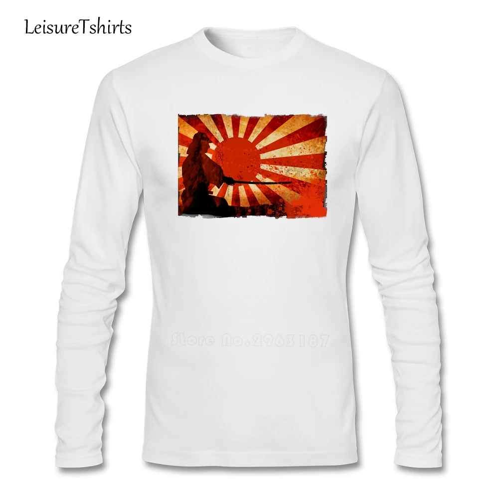 Футболка мужская с длинным рукавом и принтом самурайского солнца|t shirt men|men long sleevet