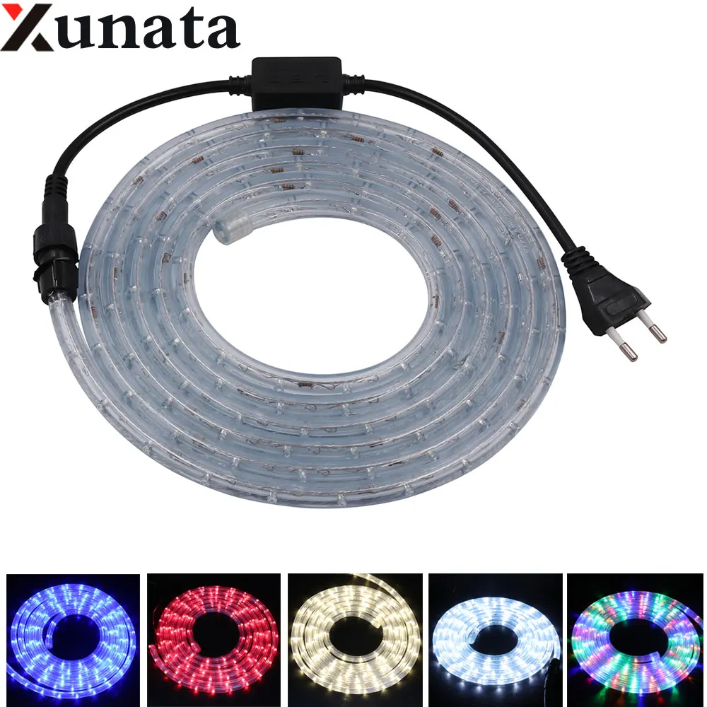

Neon Light AC220V Round 2-wire Flexible Waterproof Light Strip Ribbon Tape 36Leds/m Neon Light Sign for Home Decor With EU Plug