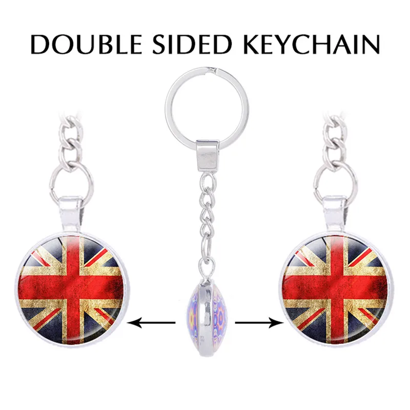 German Flag Country Keychains UK Flag Keychain for Keys National Symbolic Couple Keychain Double