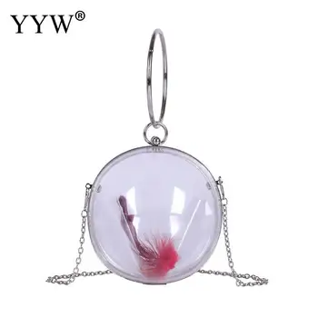 

Pvc Round Ball Handbag With Chain Mini Clear Circular Ring Bags Transparent Designer Circular Sac Transparent Femme Beach Bag