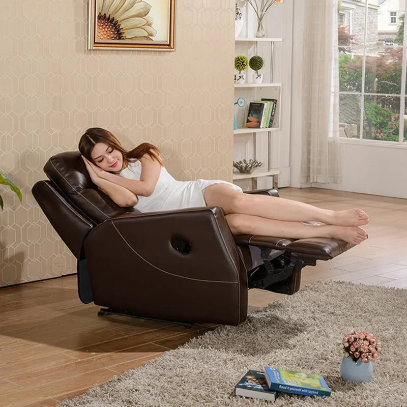 

Cinema recliner sofa with cup holder, Leather home theater sofa chair