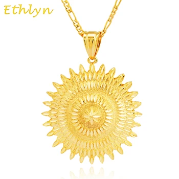 

Ethlyn New Ethiopian Gold Color Necklaces&pendants Classic Slide pendants Habesha Charm pendant Jewelry Women accessories P087