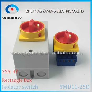 

YMD11-25D 4P IP66 IP67 Isolator switch with protective box cover waterproof rotary changeover switch on-off power cutoff