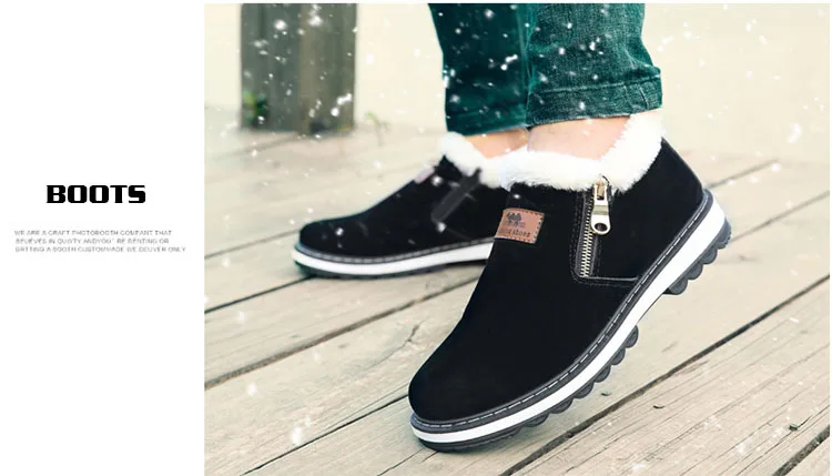 Модные черные мужские ботинки дизайнерская зимняя обувь мужские теплые короткие плюшевые повседневные ботинки на меху мужские ботинки на молнии Zapatillas Deportivas