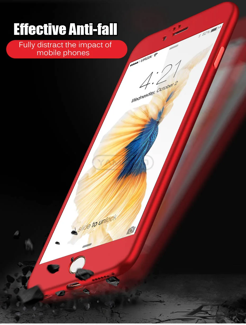 YAMIZOO Coque For iPhone 6 6s 8 7 Plus x Case Luxury 360 Degree Full Body Hard Phone Cases Back Cover For iPhone 7 Case Silicone (8)