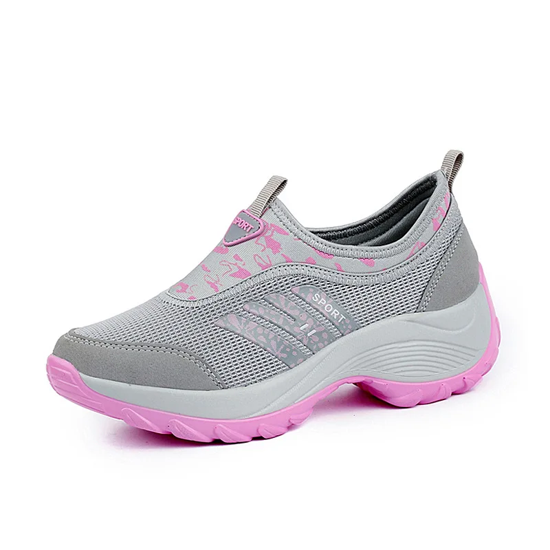 

New Summer Women's Work Shoes Outdoor Sneakers Zapatillas Mujer Thick Bottom Mesh Breathable Travel Shoes Wear Slip Female Shoes