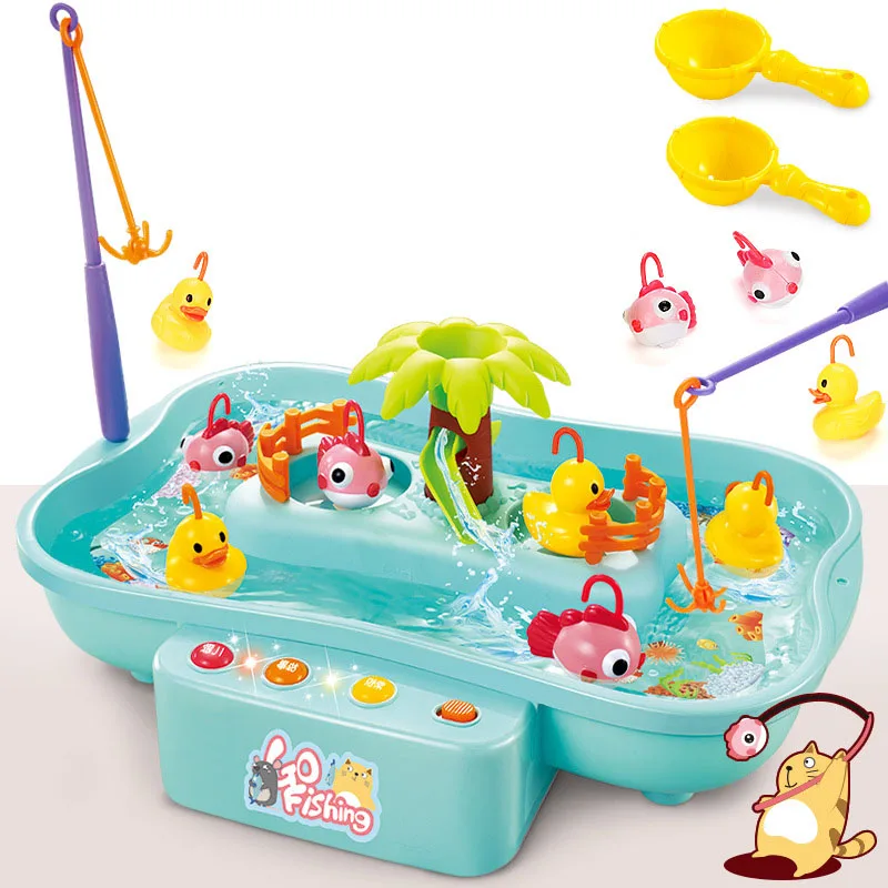 Jouets de pêche tournants pour enfants 19,5x22x32 cm, jeu de poisson en plastique, de table interactive parents-enfants, de coordination œil-main