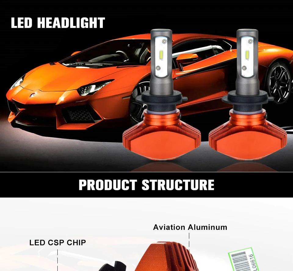 Aceersun H7 Hi lo Beam Fanless LED Car LED Headlight Bulbs 80W 12000lm Auto Headlamp 12v 24v for Renault Koleos Latitude Fluence (1)