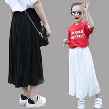 Юбки для девочек-подростков, летняя детская одежда, длинные шифоновые юбки для девочек, пляжная юбка с эластичной резинкой на талии, юбки для детей 2, 4, 6, 8, 10, 12, 13, 14 лет