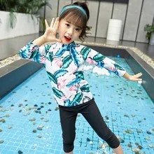 Детский купальник, детское бикини, купальник для девочек, детская одежда, детские штаны с разрезом, для девочек, для сушки, для серфинга, с животными, хлопок