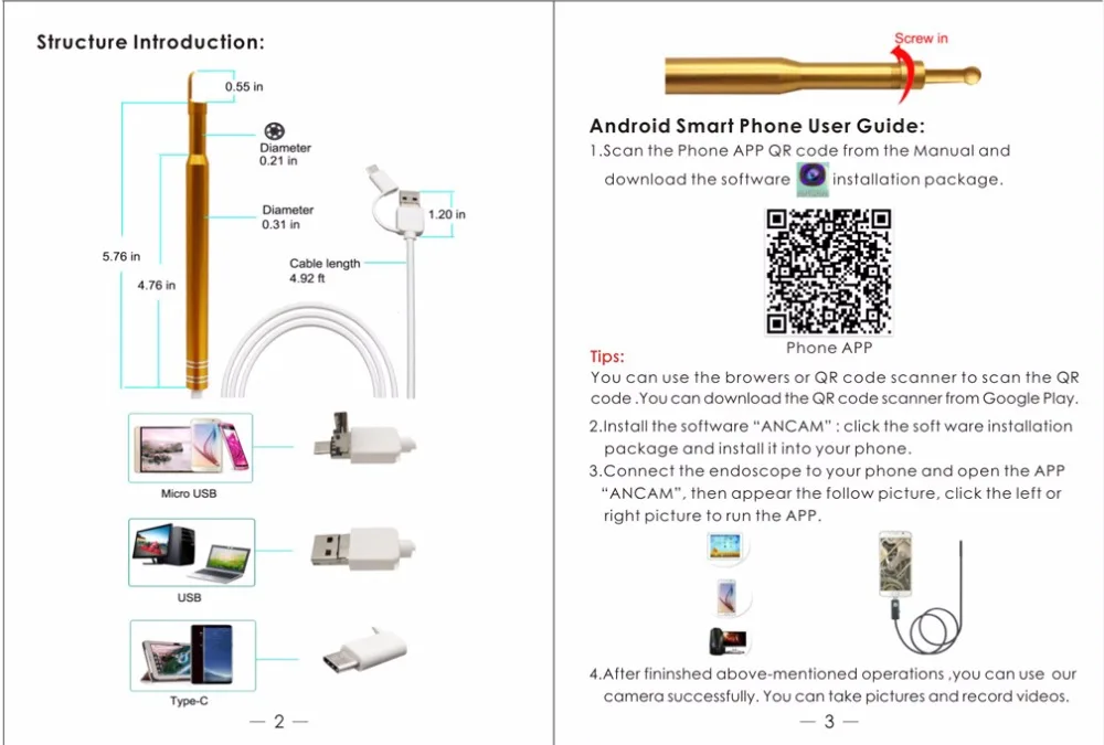 3 в 1 USB Ear Cleaning Endoscope Multifunctional USB Earpick с мини-камерой ручка визуальная Ear Cleaning Tool Android камера 720P