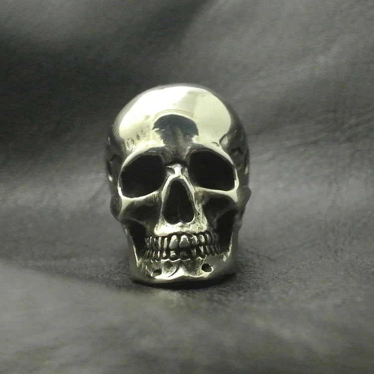 White Fine Polishing Brass Skull Head Three Links DIY Pendant Umbrella Pendants Personalized Accessories EDC Knife Beads