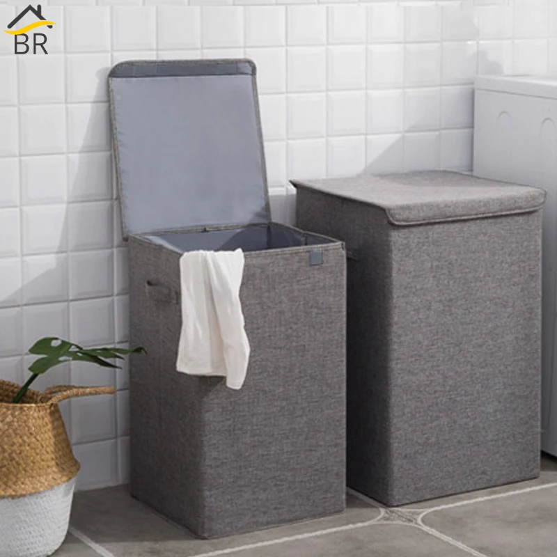 

BR Large Washable Dirty Clothes Storage Basket Folding Hamper Laundry Storage Baskets Clothes Storage Bucket to Bedroom Bathroom