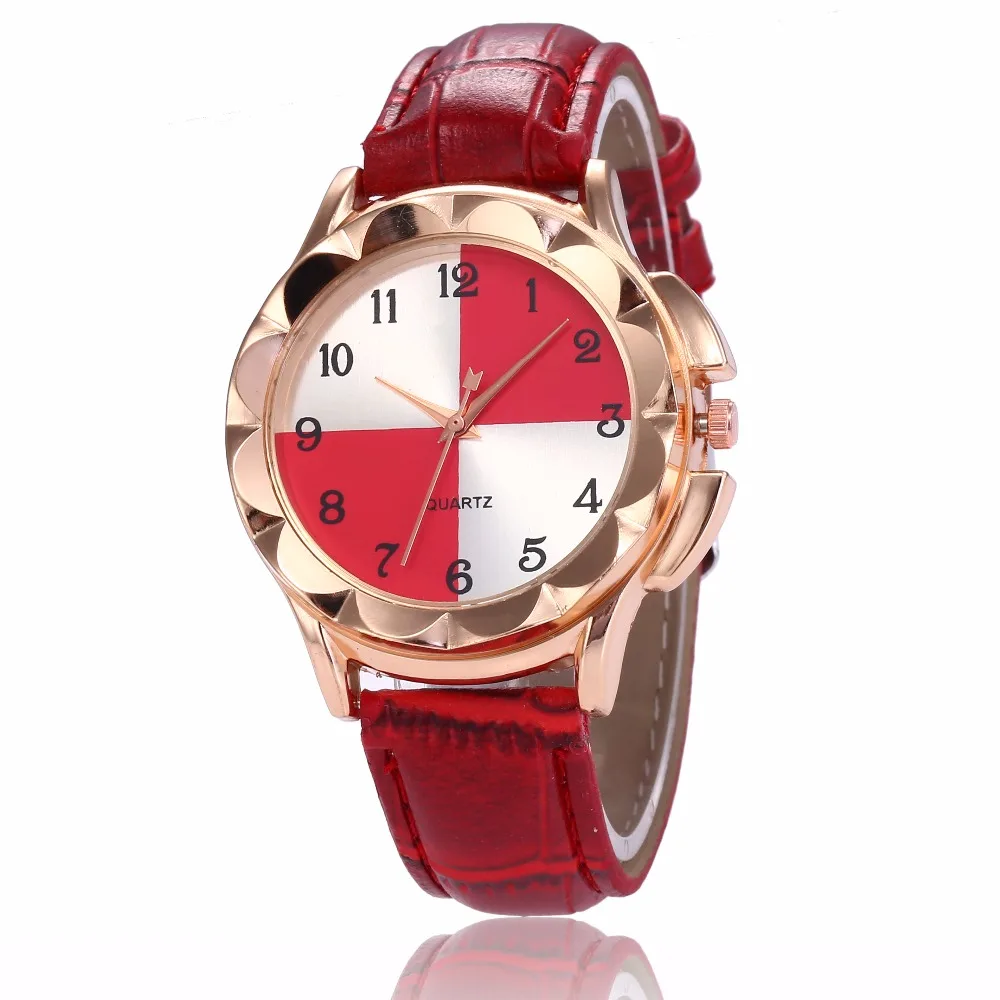 

2018 Fashion Women Watches Two tone Dial Leather Watch Women Rose Gold Quartz Wrist Watch Ladies Clock Montre Femme reloj mujer