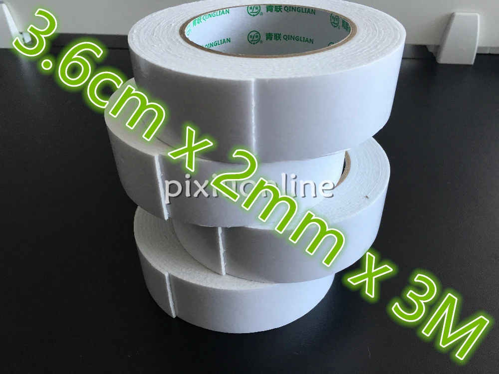 2pcs Lot White 3 6cm X 2mm X 3m Ds147 Double Sided Tape Powerful Double Faced Adhesive Tape Foam Russia Spain Italy Usa Tape Cotton Tape Plastictape Adapter Aliexpress