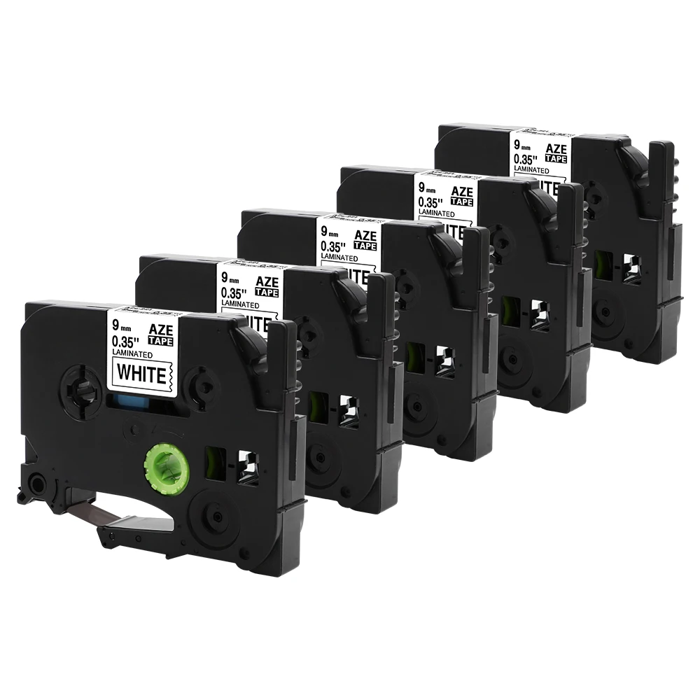 5pcs/lot 9mm P touch TZe tape White laminated TZe 221 for Brother P