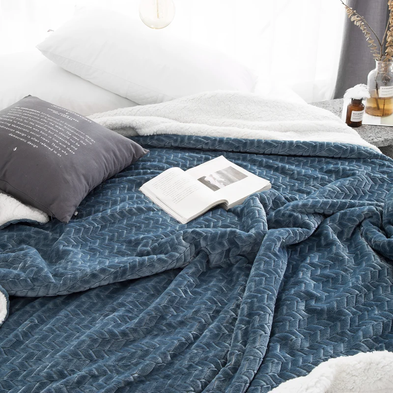 Супер мягкие фланелевые шерстяные одеяла для кровати, однотонные Реверсивные одеяла из искусственного меха норки для детей и взрослых, зимние теплые клетчатые одеяла