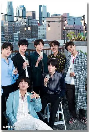Kpop BTS музыкальное искусство настенный Декор Шелковый Принт плакат|Рисование и