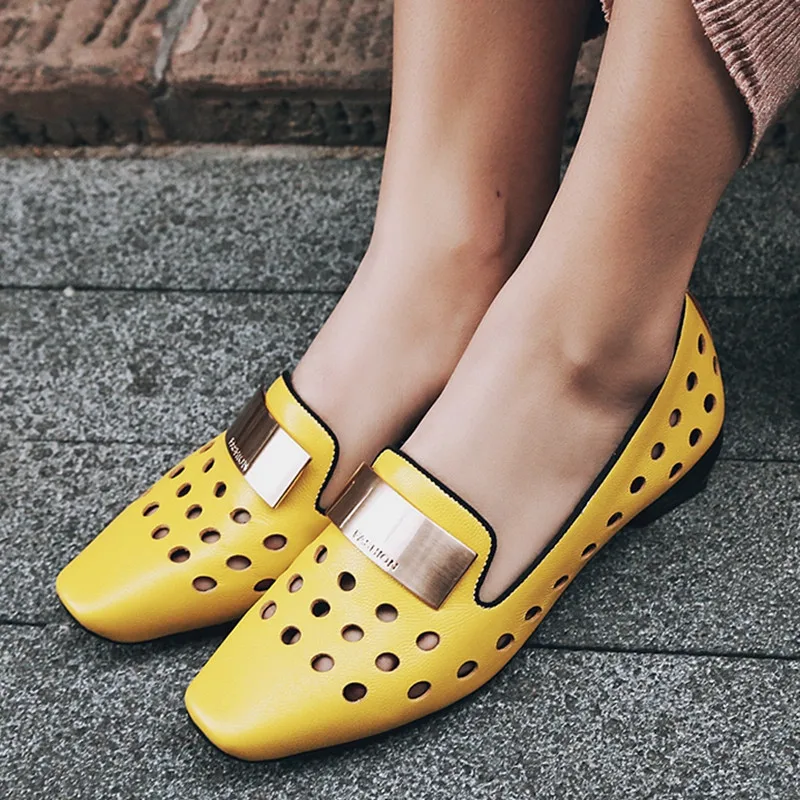 block yellow heels
