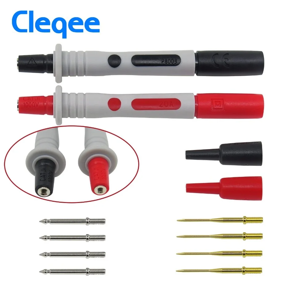 Cleqee P8003 p8001 1 комплект 2 шт. мультиметр зонд сменная позолоченная игла многоцелевая тестовая ручка