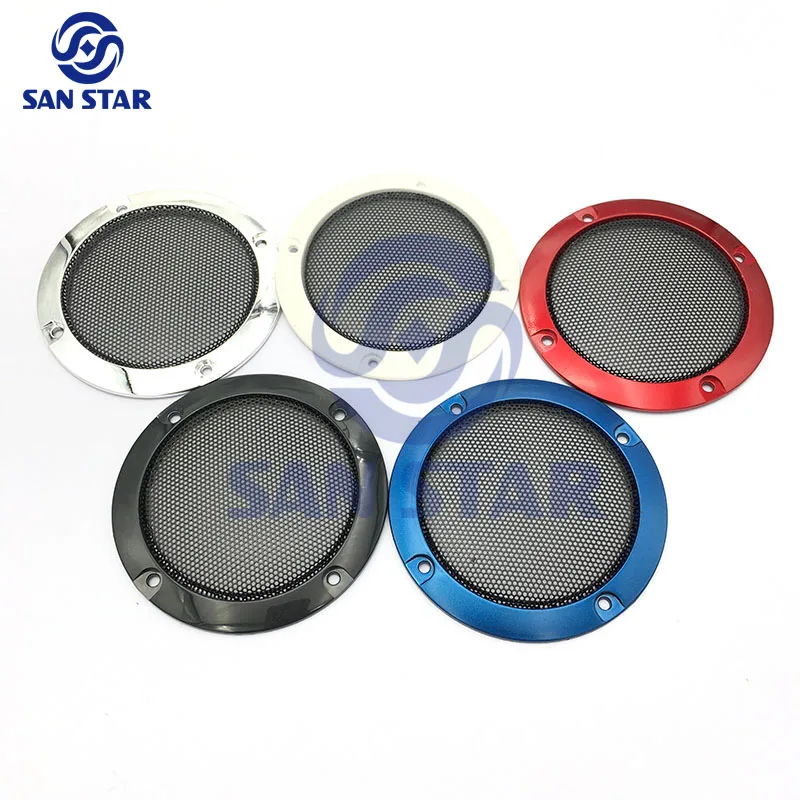 

10 pcs 3 inch Speaker net-plated speaker cover with black metal net and outer-ring coloured Painted Silver plastic,spealer grill