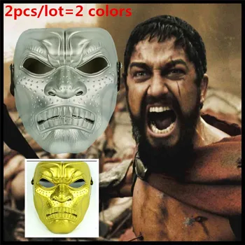 

Free shipping Halloween Festival horror mask 300 Spartan mask Horrible super hero and worrior cosplay plastic masquerade masks