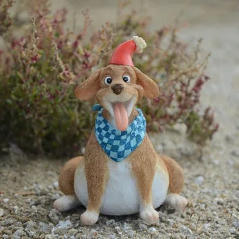 

New Year of the dog small decoration mascot household this year to attract wealth resin study craft statues Home decoration dies