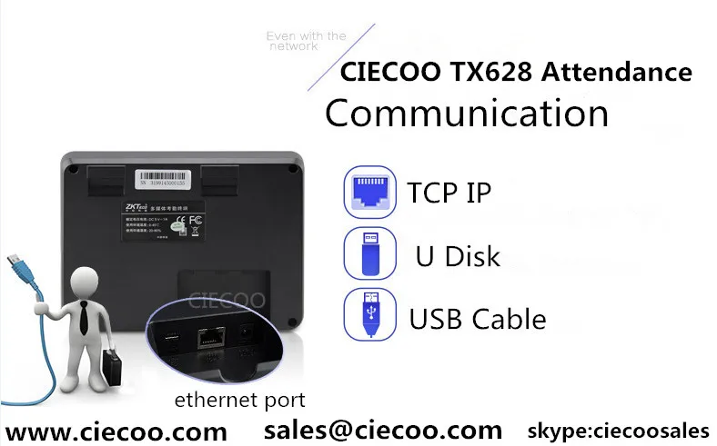 Zk TX628 перфоратор карты и отпечатков пальцев посещаемость рабочего времени